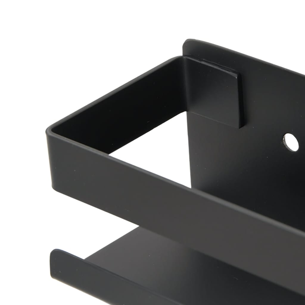 vidaXL Étagère de douche noir mat 23x6,5x6 cm Acier inoxydable brossé 304