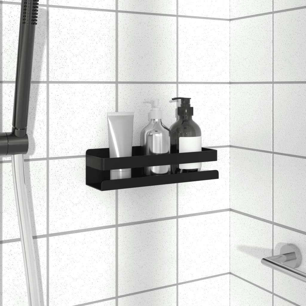 vidaXL Étagère de douche noir mat 23x6,5x6 cm Acier inoxydable brossé 304