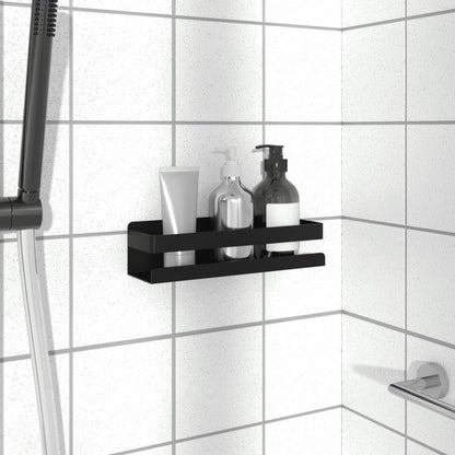 vidaXL Étagère de douche noir mat 23x6,5x6 cm Acier inoxydable brossé 304