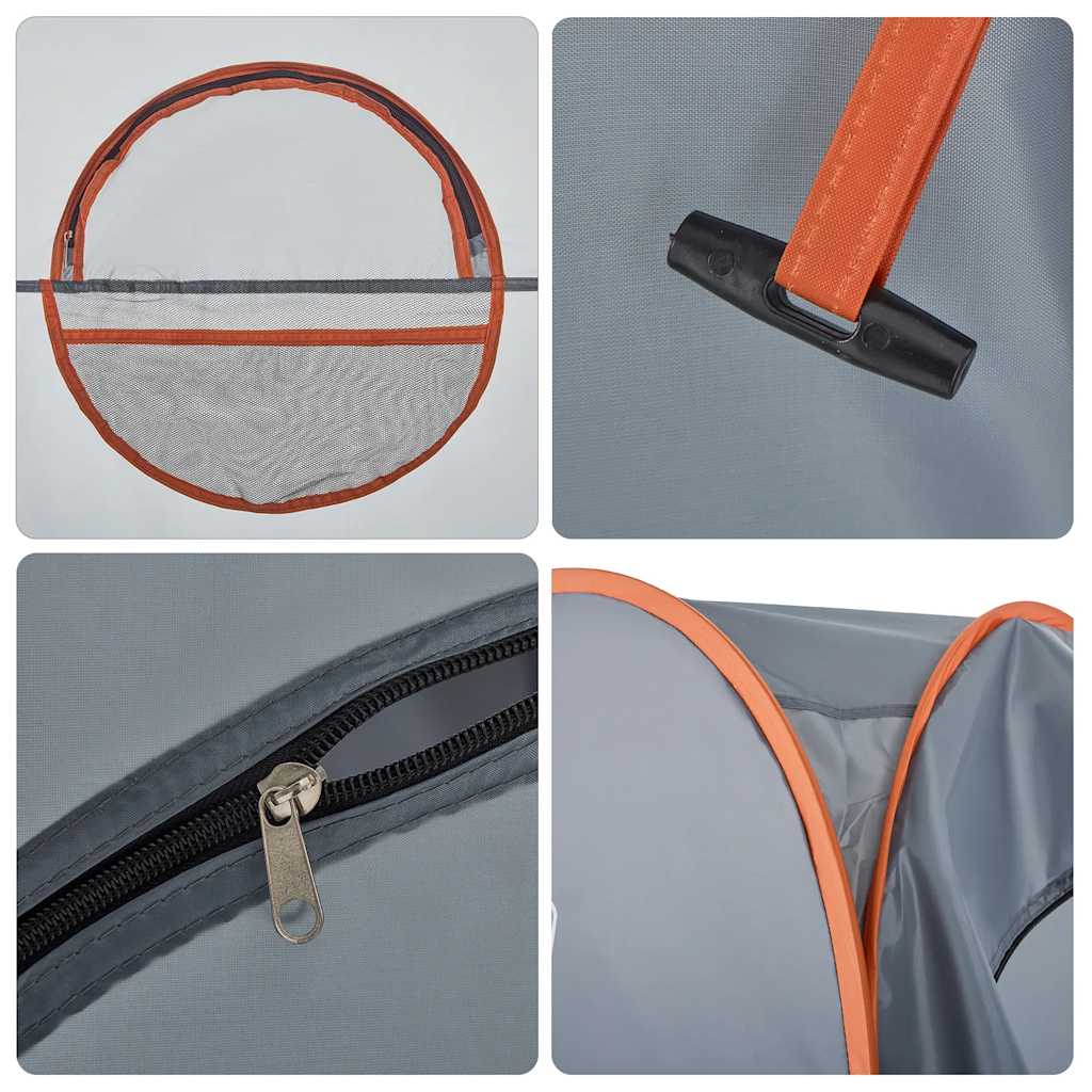 vidaXL Sichtschutzzelt Grau und Orange Pop-Up Wasserdicht