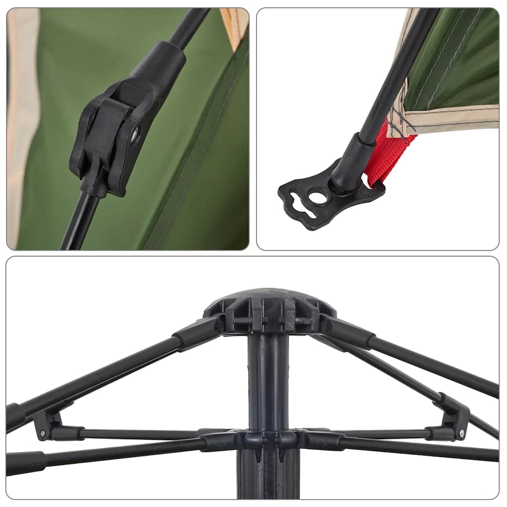vidaXL Kuppel-Campingzelt 4 Personen Grün Quick Release