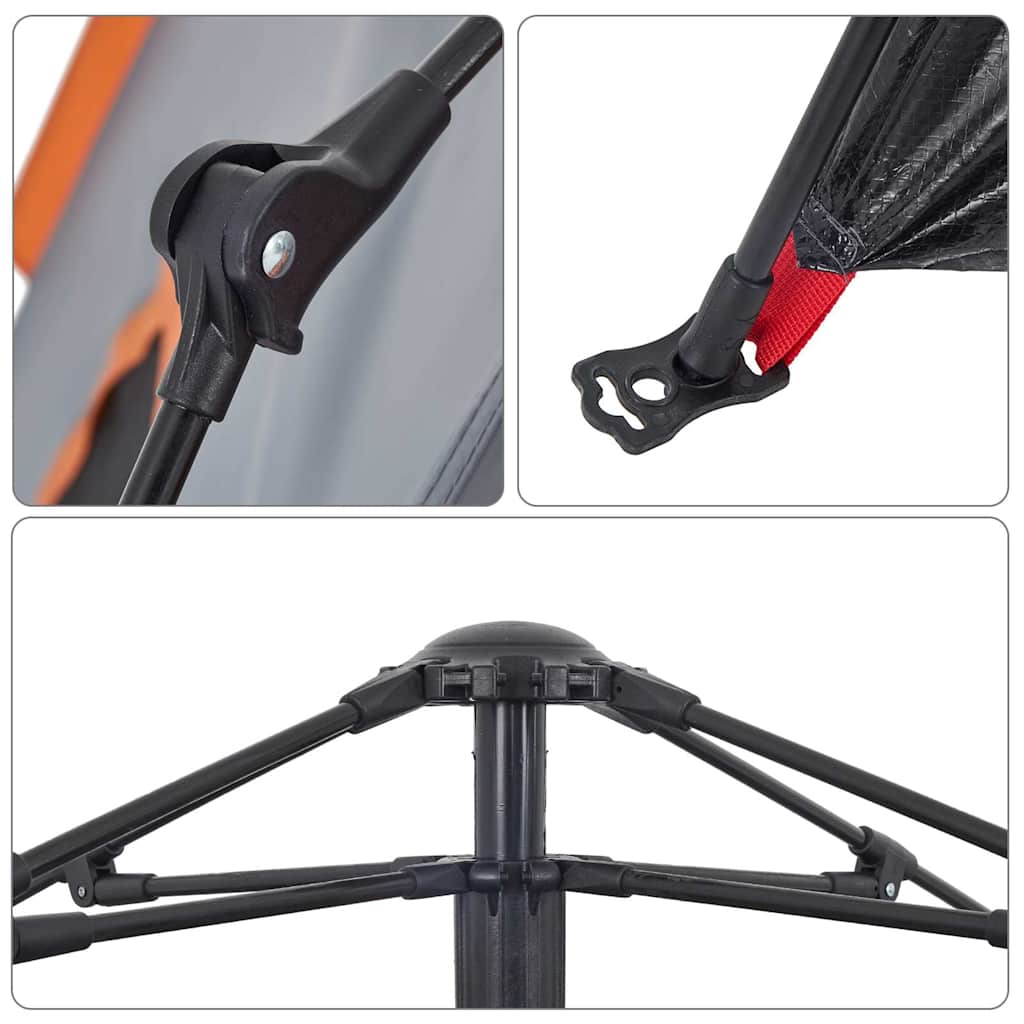 vidaXL Kuppel-Campingzelt 5 Personen Grau und Orange Quick Release