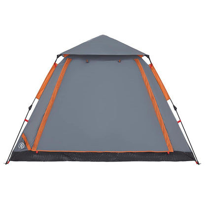 vidaXL Kuppel-Campingzelt 5 Personen Grau und Orange Quick Release