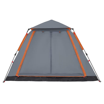 vidaXL Kuppel-Campingzelt 5 Personen Grau und Orange Quick Release
