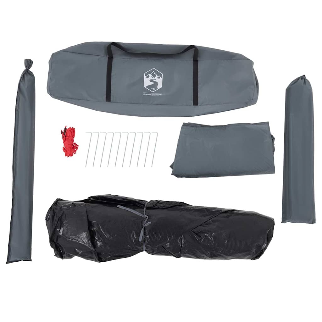 vidaXL Kuppel-Campingzelt 5 Personen Grau und Orange Quick Release