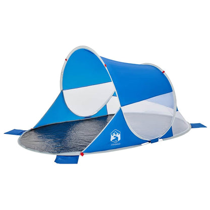 vidaXL Tente de plage bleu azur escamotable imperméable