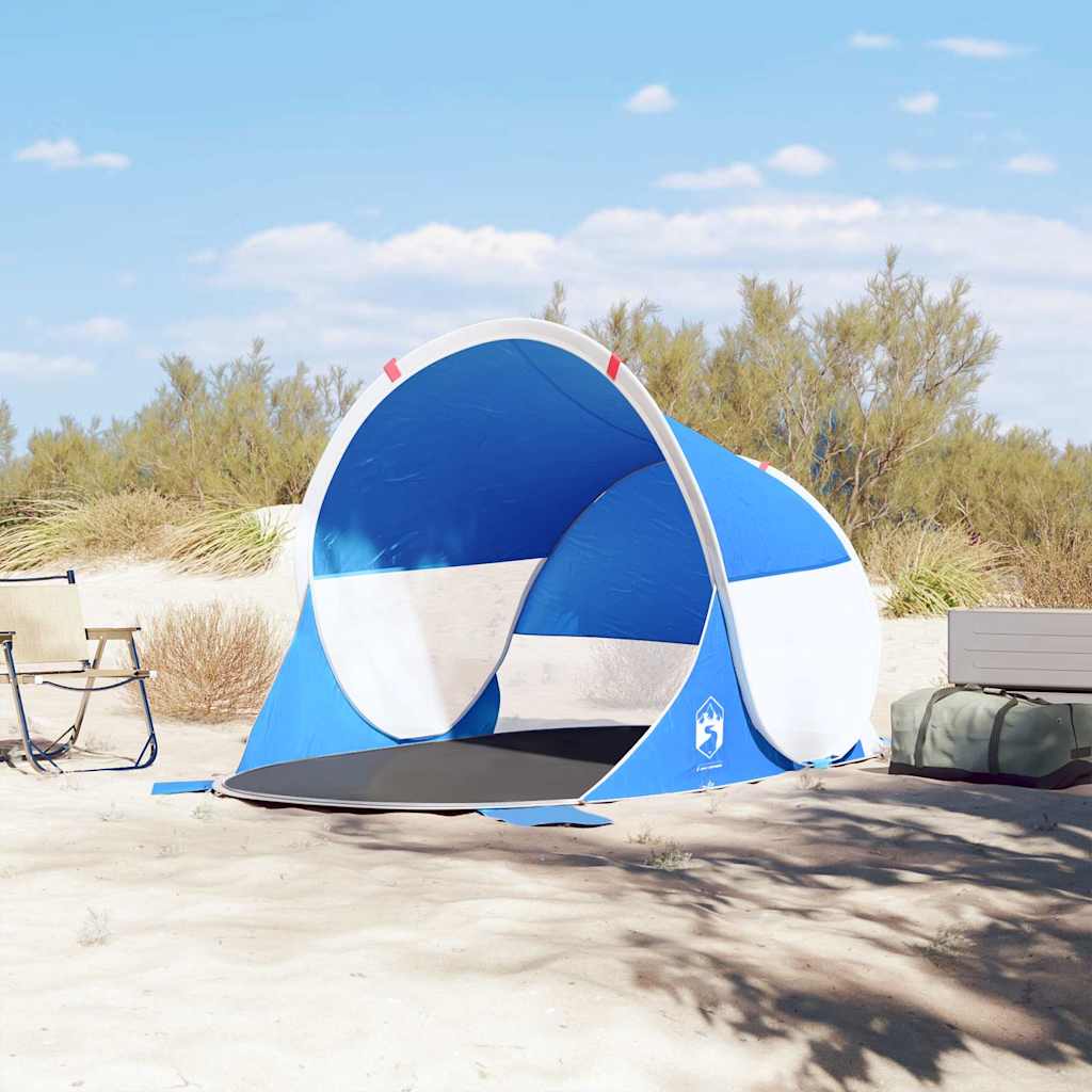 vidaXL Tente de plage bleu azur escamotable imperméable