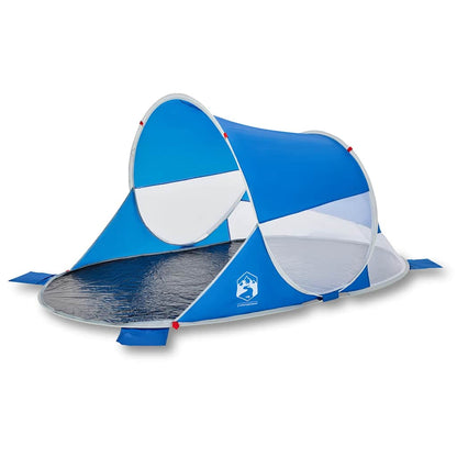vidaXL Tente de plage bleu azur escamotable imperméable
