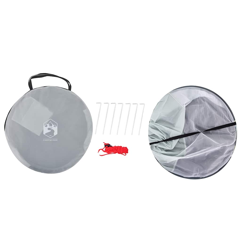 vidaXL Strandzelt 2 Personen Grau Pop-Up Wasserdicht