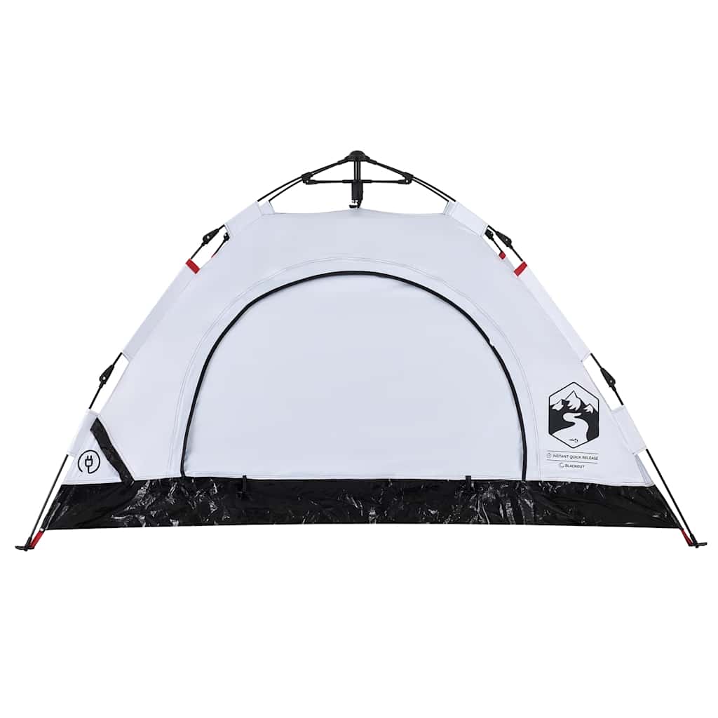 vidaXL Campingzelt 2 Personen Weiß Verdunkelungsstoff Quick Release