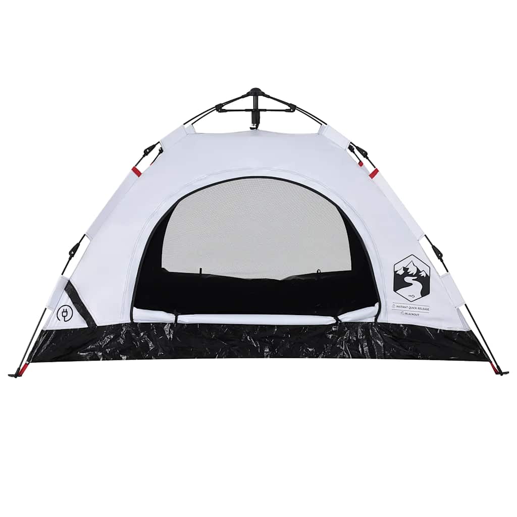 vidaXL Campingzelt 2 Personen Weiß Verdunkelungsstoff Quick Release