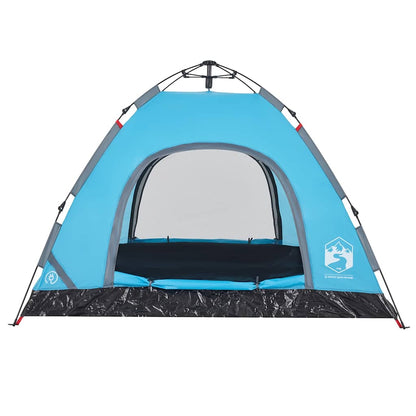 vidaXL Campingzelt 3 Personen Blau Quick Release