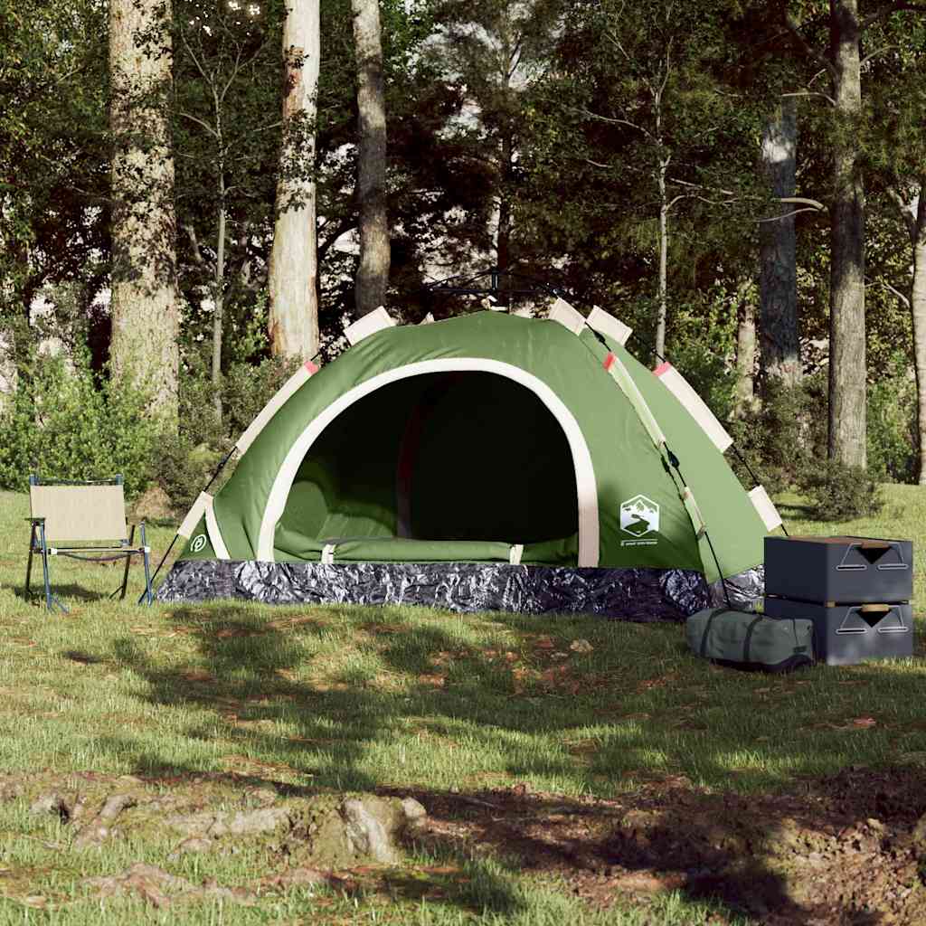 vidaXL Campingzelt 4 Personen Grün Quick Release