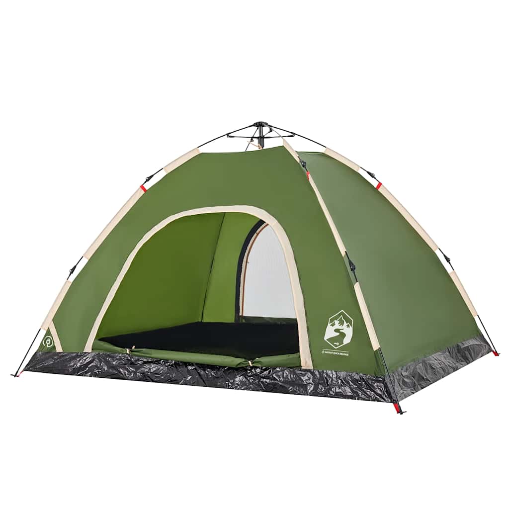 vidaXL Campingzelt 4 Personen Grün Quick Release