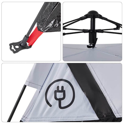 vidaXL Campingzelt 4 Personen Weiß Verdunkelungsstoff Quick Release