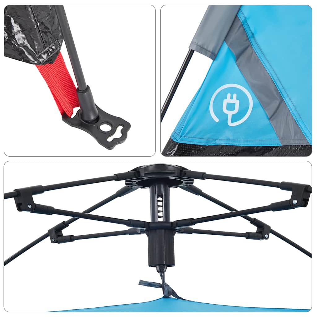 vidaXL Campingzelt 5 Personen Blau Quick Release