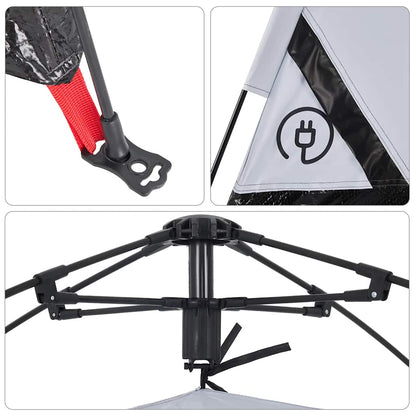 vidaXL Campingzelt 5 Personen Weiß Verdunkelungsstoff Quick Release
