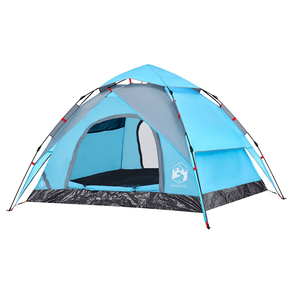 vidaXL Kuppel-Campingzelt 3 Personen Blau Quick Release