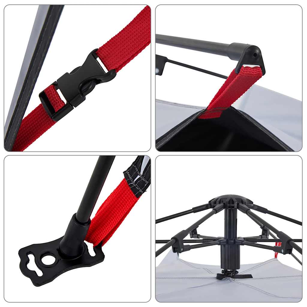 vidaXL Kuppel-Campingzelt 3 Personen Weiß Verdunkelt Quick Release