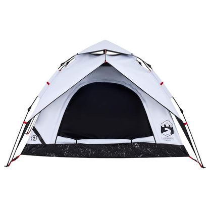 vidaXL Kuppel-Campingzelt 3 Personen Weiß Verdunkelt Quick Release