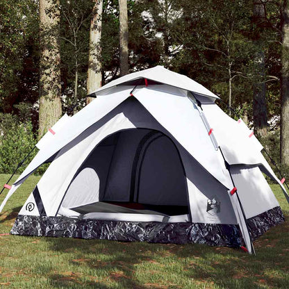 vidaXL Kuppel-Campingzelt 3 Personen Weiß Verdunkelt Quick Release