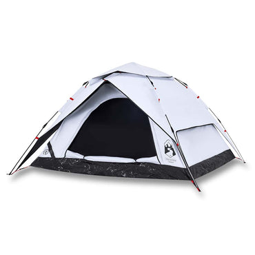 vidaXL Kuppel-Campingzelt 4 Personen Weiß Verdunkelt Quick Release