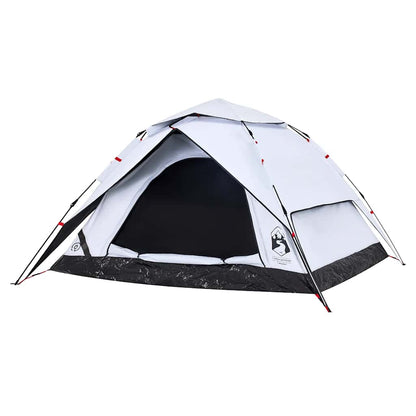 vidaXL Kuppel-Campingzelt 4 Personen Weiß Verdunkelt Quick Release