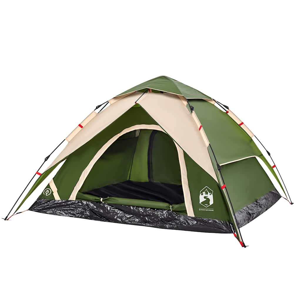 vidaXL Kuppel-Campingzelt 5 Personen Grün Quick Release
