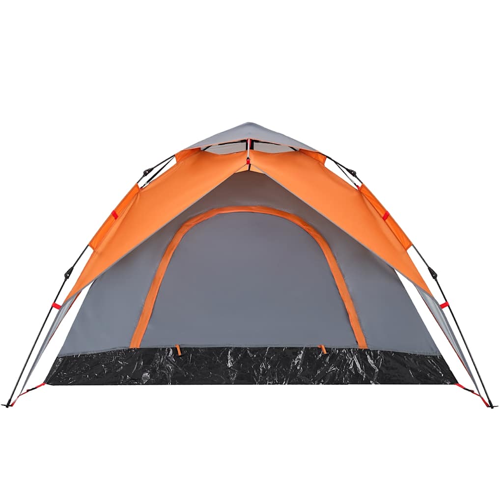 vidaXL Kuppel-Campingzelt 5 Personen Grau und Orange Quick Release