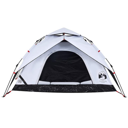 vidaXL Kuppel-Campingzelt 5 Personen Weiß Verdunkelt Quick Release