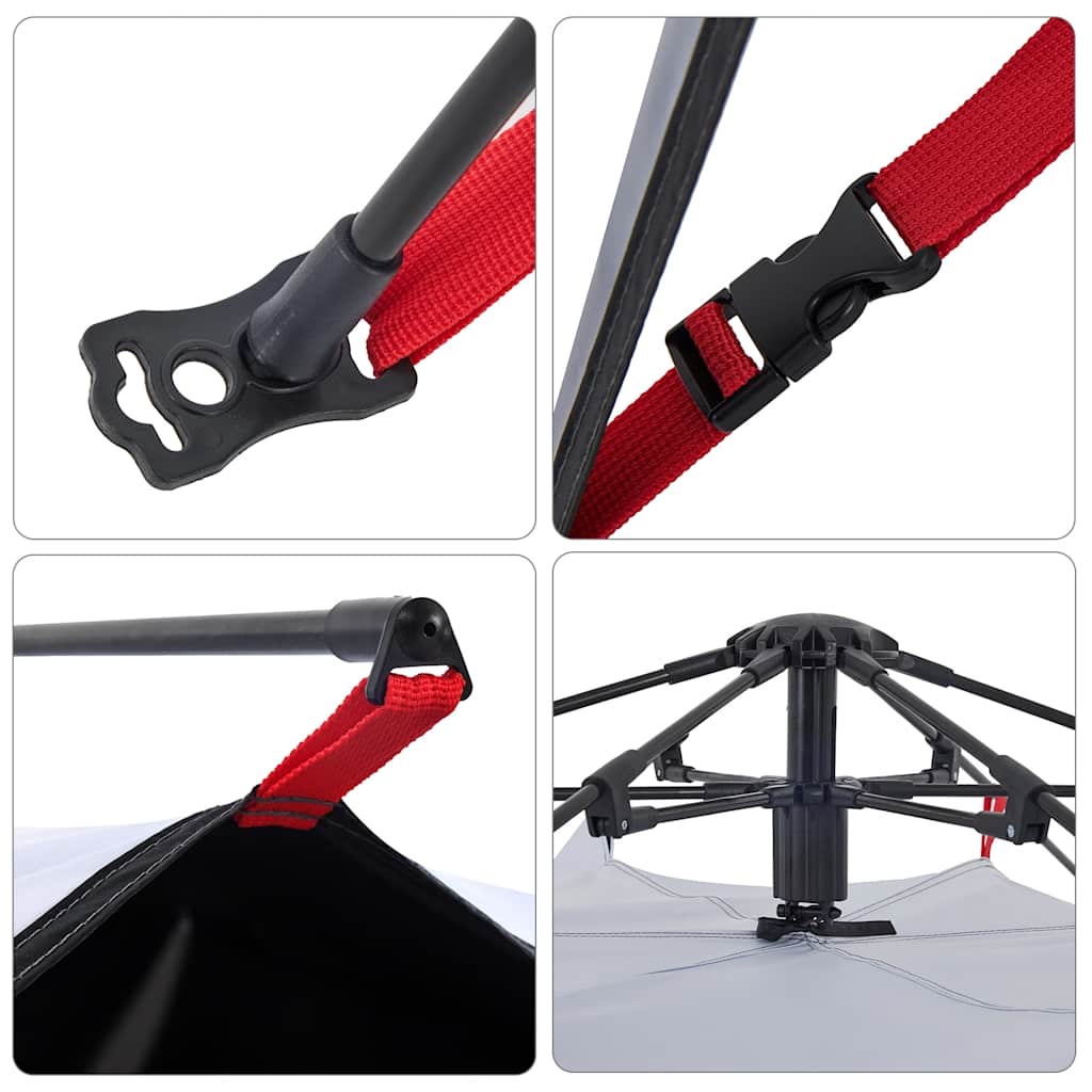 vidaXL Kuppel-Campingzelt 5 Personen Weiß Verdunkelt Quick Release