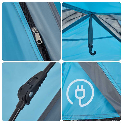 vidaXL Kuppel-Campingzelt 2 Personen Blau Quick Release