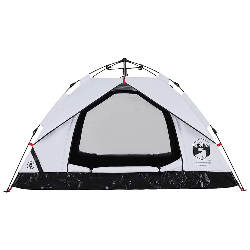 vidaXL Kuppel-Campingzelt 2 Personen Weiß Verdunkelt Quick Release