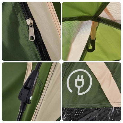 vidaXL Kuppel-Campingzelt 3 Personen Grün Quick Release
