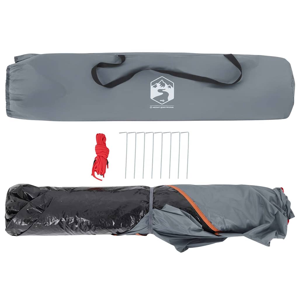 vidaXL Kuppel-Campingzelt 3 Personen Grau und Orange Quick Release