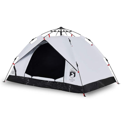 vidaXL Kuppel-Campingzelt 3 Personen Weiß Verdunkelt Quick Release
