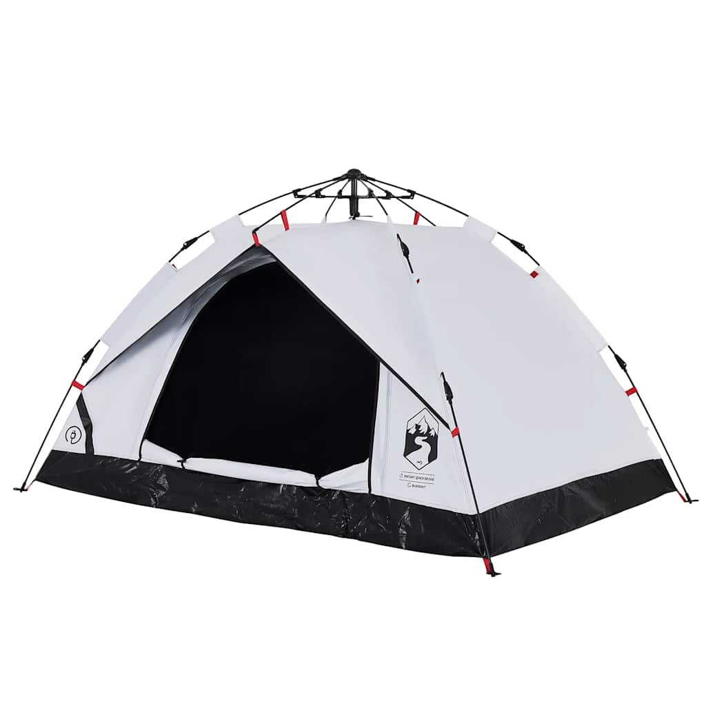 vidaXL Kuppel-Campingzelt 3 Personen Weiß Verdunkelt Quick Release