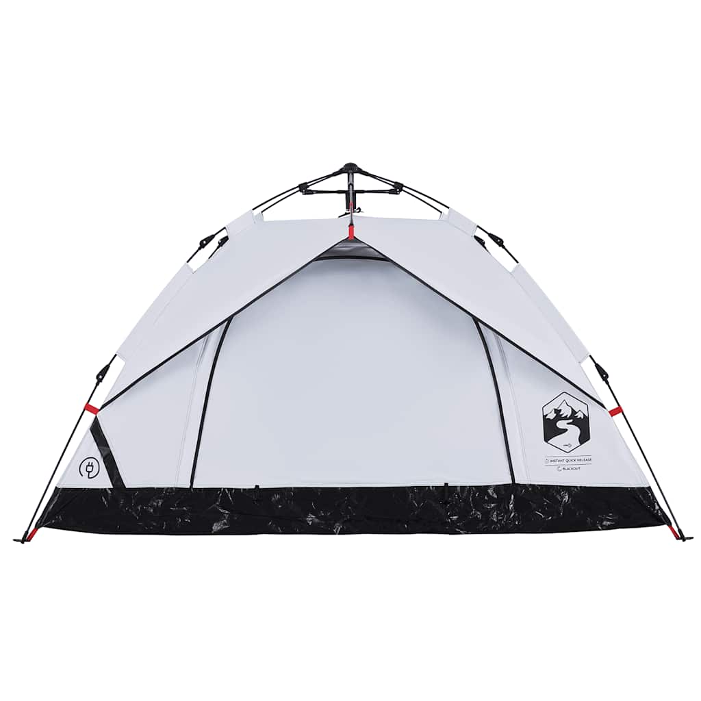 vidaXL Kuppel-Campingzelt 3 Personen Weiß Verdunkelt Quick Release
