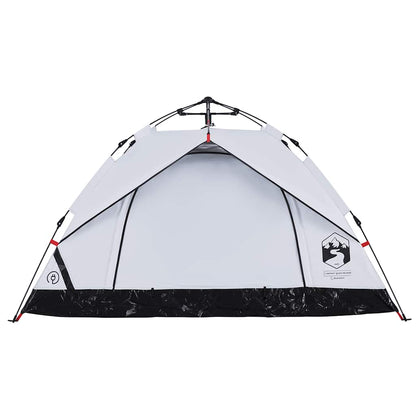 vidaXL Kuppel-Campingzelt 3 Personen Weiß Verdunkelt Quick Release