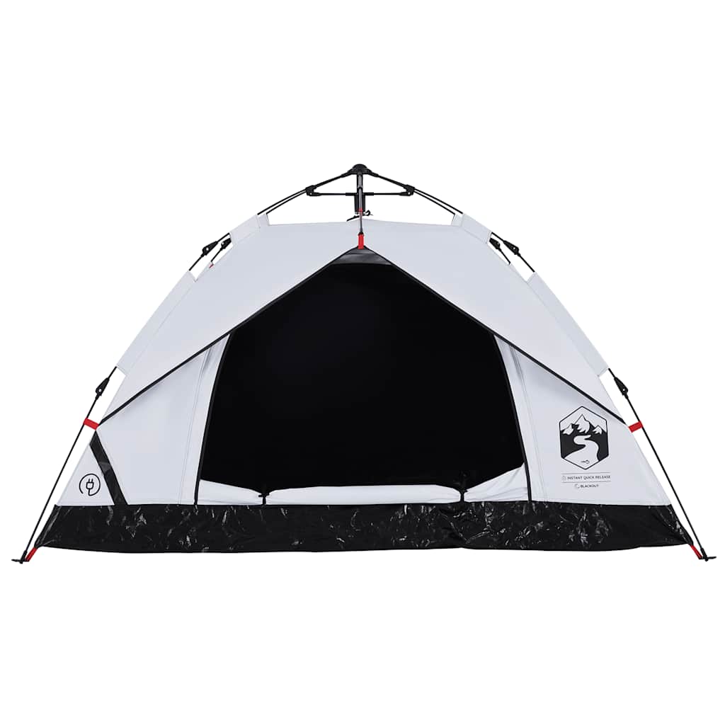 vidaXL Kuppel-Campingzelt 3 Personen Weiß Verdunkelt Quick Release