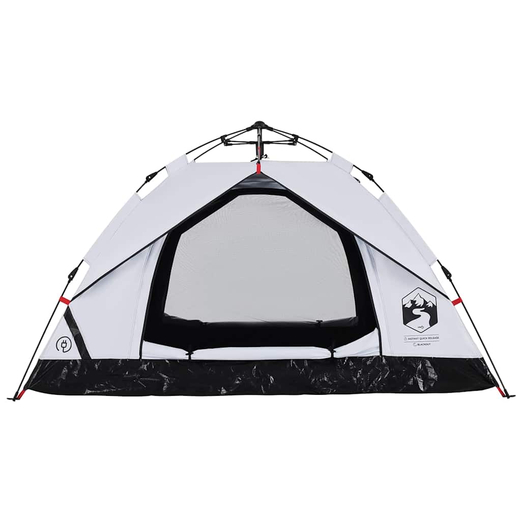 vidaXL Kuppel-Campingzelt 3 Personen Weiß Verdunkelt Quick Release