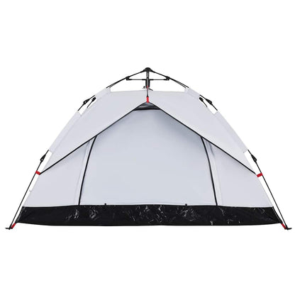vidaXL Kuppel-Campingzelt 3 Personen Weiß Verdunkelt Quick Release