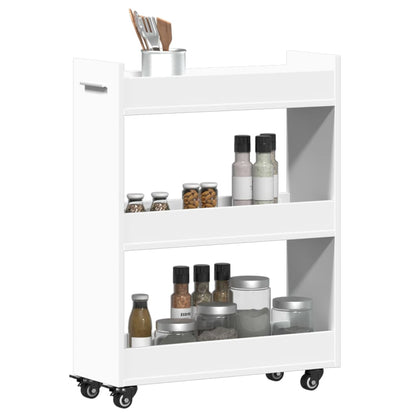 vidaXL Meuble de rangement à roulettes blanc 60x22x79 cm Bois d'ingénierie