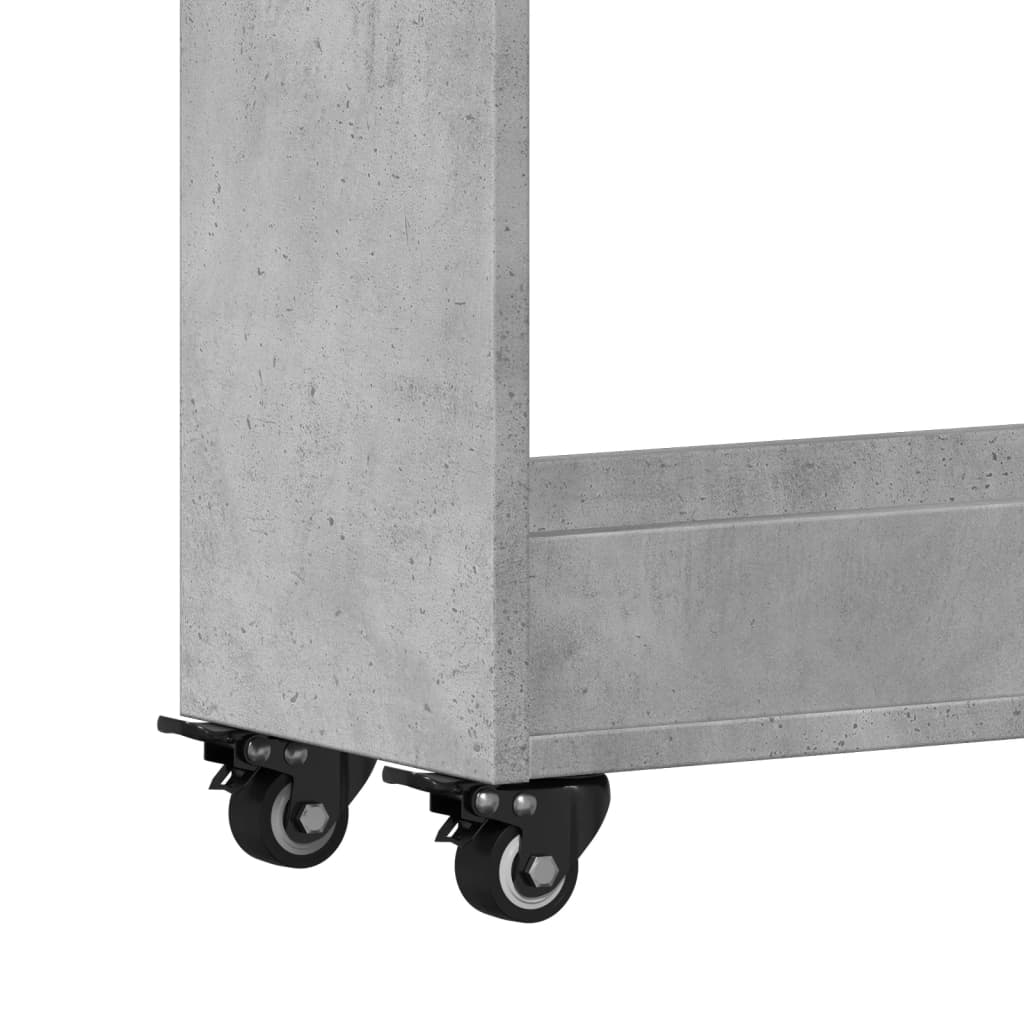 vidaXL Armoire à roulettes gris béton 60x22x79 cm bois d'ingénierie