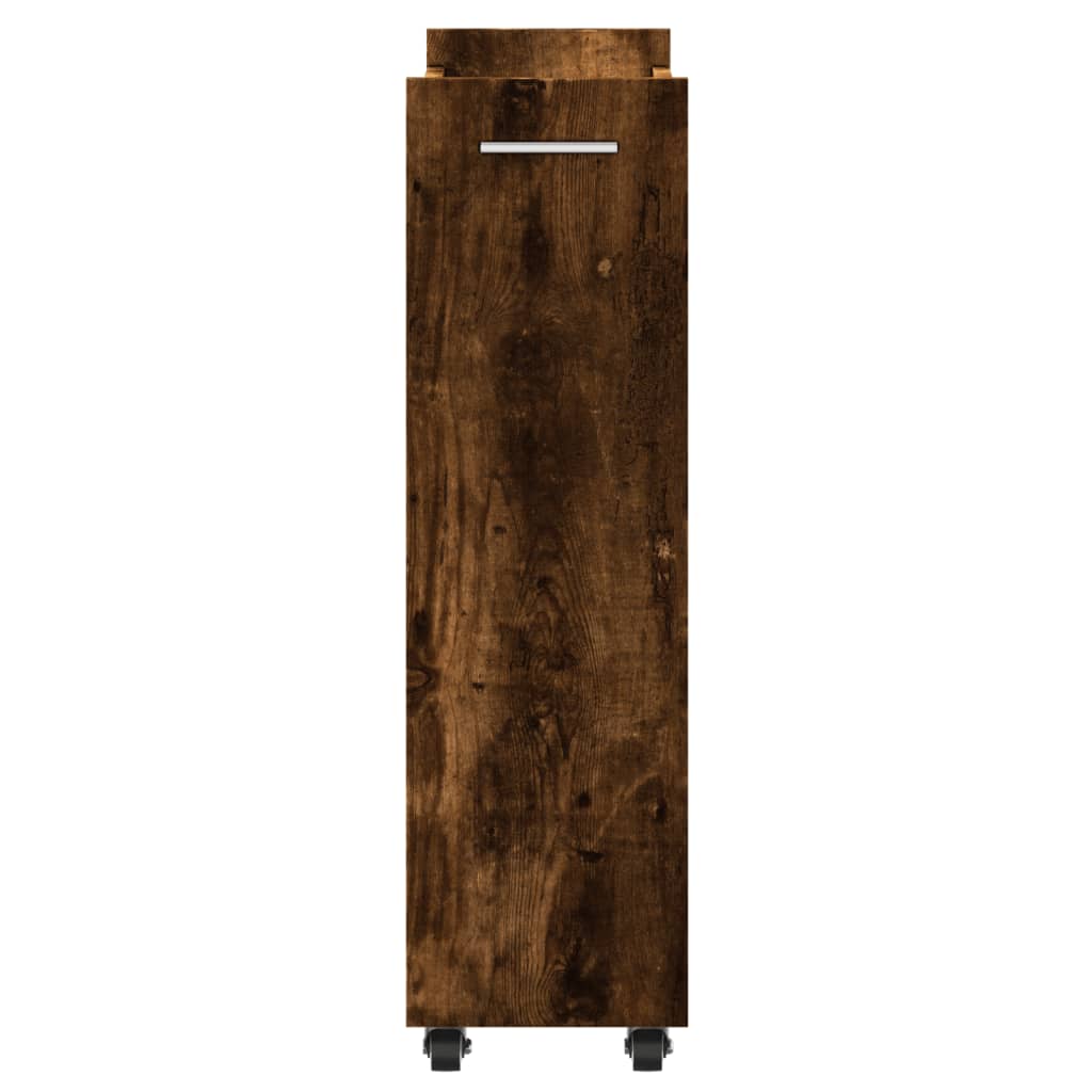 vidaXL Armoire à roulettes chêne fumé 60x22x79 cm Bois d'ingénierie