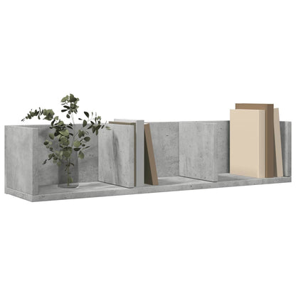 vidaXL Armoires murales 2 pcs Gris béton 75x18x16,5 cm Bois d'ingénierie