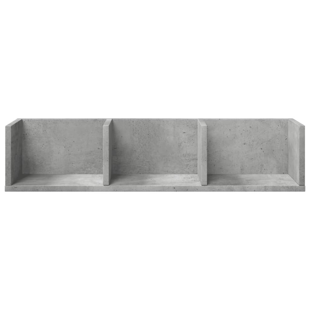 vidaXL Armoires murales 2 pcs Gris béton 75x18x16,5 cm Bois d'ingénierie