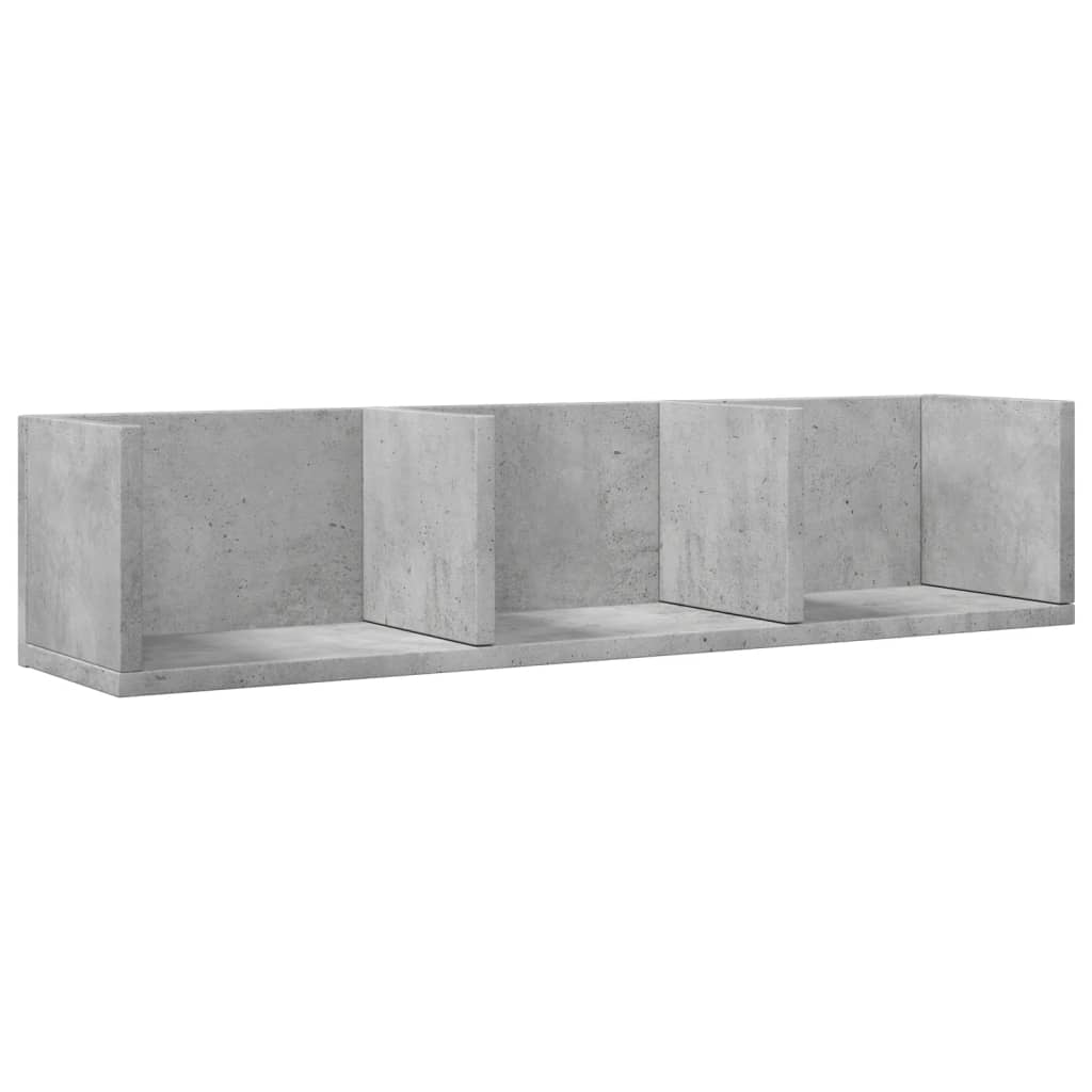 vidaXL Armoires murales 2 pcs Gris béton 75x18x16,5 cm Bois d'ingénierie