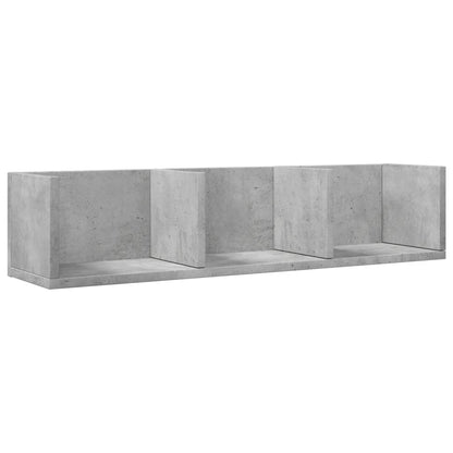 vidaXL Armoires murales 2 pcs Gris béton 75x18x16,5 cm Bois d'ingénierie