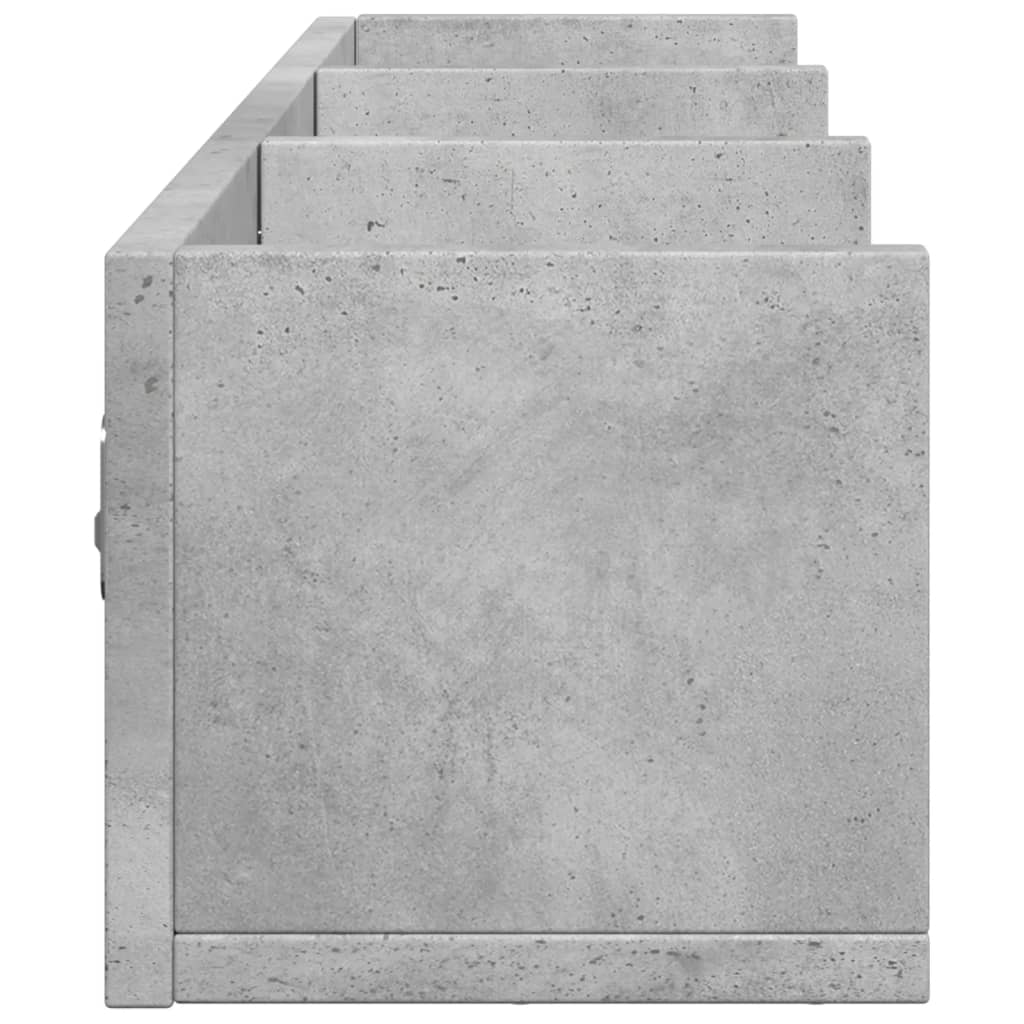 vidaXL Armoires murales 2 pcs Gris béton 75x18x16,5 cm Bois d'ingénierie